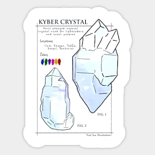 Kyber Crystal Science Illustration in White Sticker